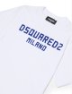 Біла футболка Dsquared з бавовни з контрастним принтом: фото 3 - Invogue