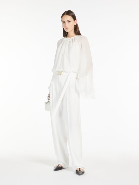Біла блуза Max Mara з жоржету: фото 1 - Invogue