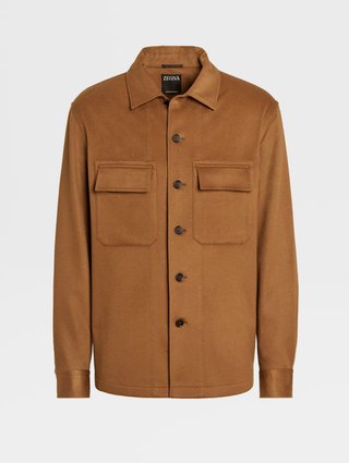 Карамельна сорочка Zegna з кашеміру з нагрудними кишенями: фото - Invogue