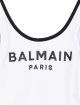 Біло-чорний купальник Balmain з логотипом з лайкри: фото 2 - Invogue
