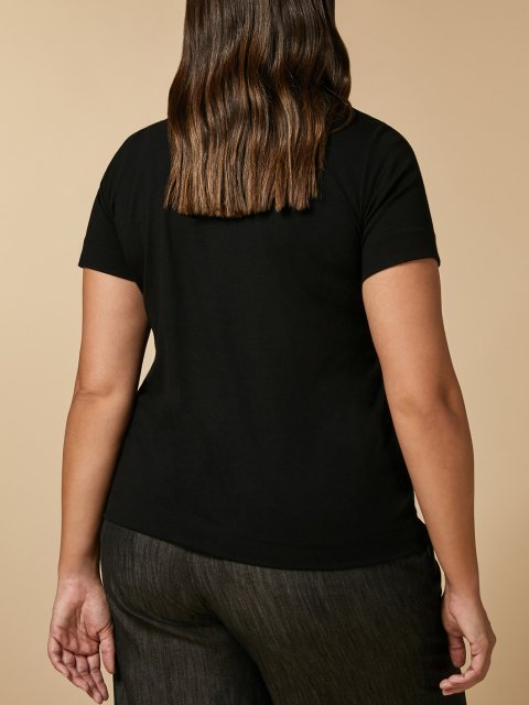 Чорна футболка MARINA RINALDI : фото 2 - Invogue