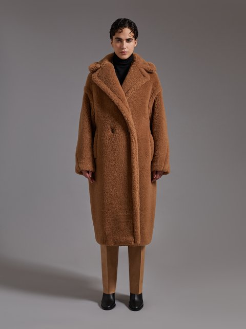 Темно-бежеве пальто MAX MARA Teddy Bear: фото 1 - Invogue