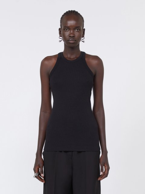Чорний топ Sportmax з бавовни та шовку: фото 2 - Invogue