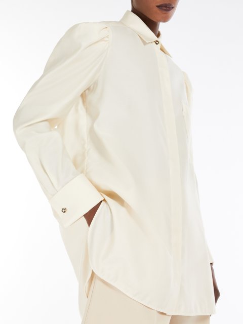 Молочна блуза Max Mara з пишними плечима: фото 5 - Invogue