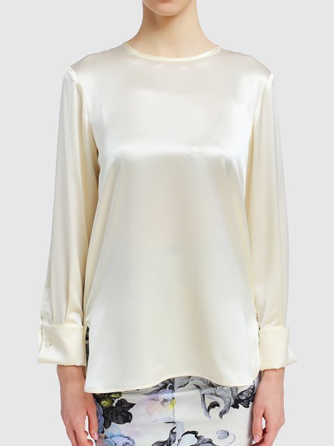 Молочная блуза MAX MARA: фото 3 - Invogue