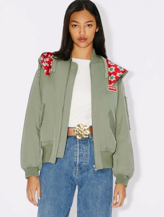 Зеленая короткая парка KENZO со съемным капюшоном: фото 4 - Invogue