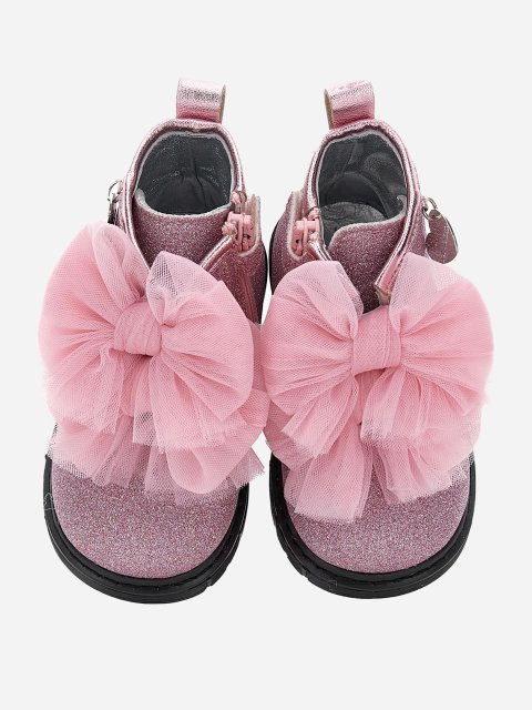 Розовые ботинки MONNALISA: фото 3 - Invogue