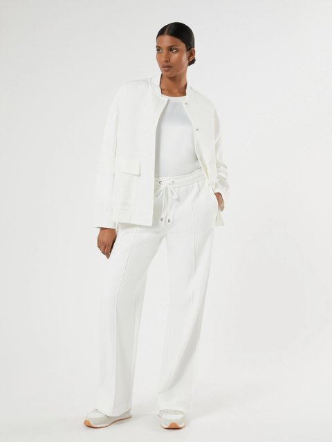 Молочные брюки MARINA RINALDI из смеси хлопка: фото 1 - Invogue