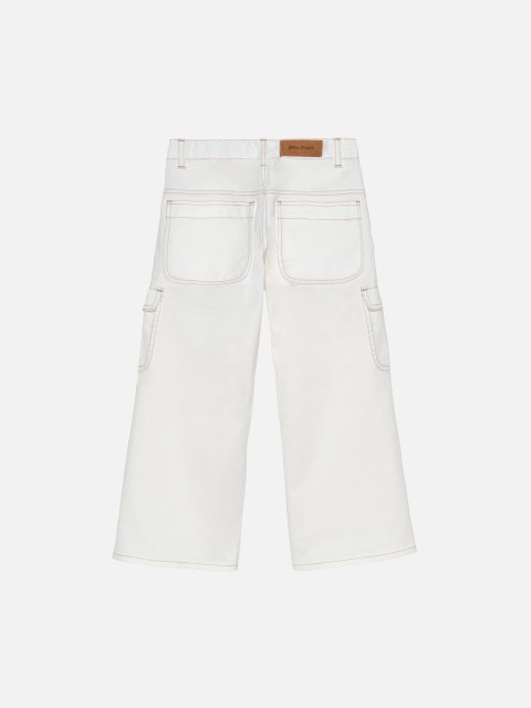 Белые джинсы с логотипом Palm Angels из хлопка: фото 1 - Invogue