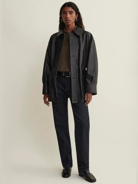 Чорна куртка ARMA зі шкіри: фото 1 - Invogue