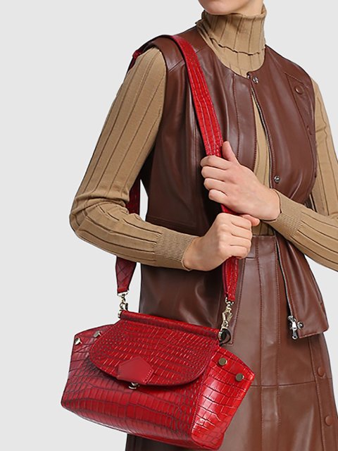 Бордовая сумка MAX MARA: фото 2 - Invogue