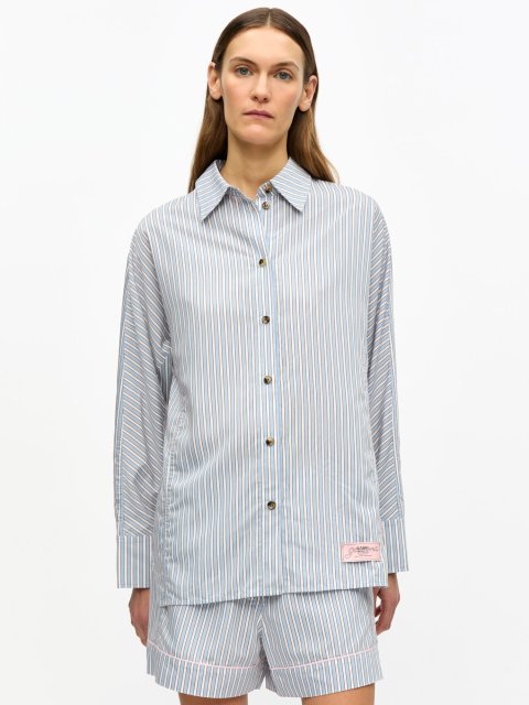 Блакитна сорочка GANNI : фото 2 - Invogue