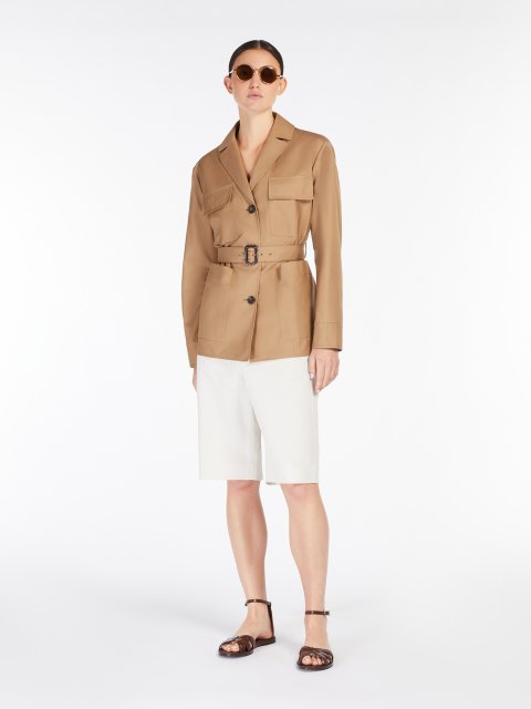 Кремові бермуди Max Mara з бавовни та льону: фото 1 - Invogue