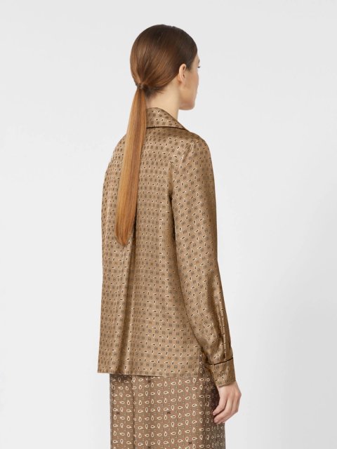 Коричнева сорочка MAX MARA з шовку: фото 3 - Invogue