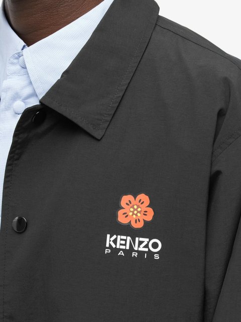 Чорна куртка Kenzo з поліаміду з принтом: фото 4 - Invogue