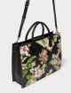 Черная сумка Marina Rinaldi с цветочным принтом: фото 2 - Invogue