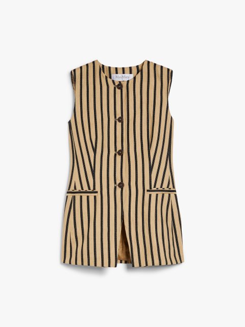 Жилет у смужку Max Mara з льону та бавовни: фото - Invogue