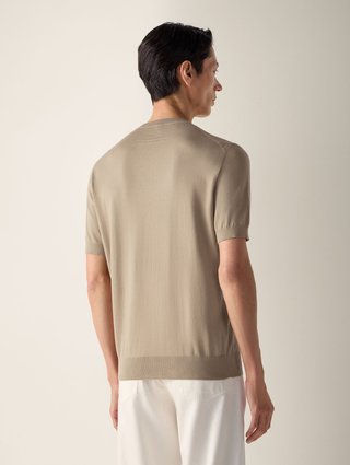Бежевая футболка Zegna из хлопка: фото 2 - Invogue