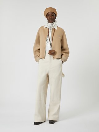 Молочные брюки WEEKEND MAX MARA хлопковые: фото 1 - Invogue
