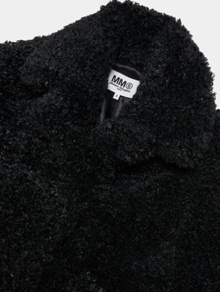 Черное пальто MM6 MAISON MARGIELA KIDS: фото 2 - Invogue