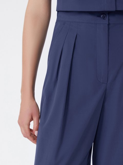 Темно-синие брюки Weekend Max Mara из хлопка: фото 4 - Invogue