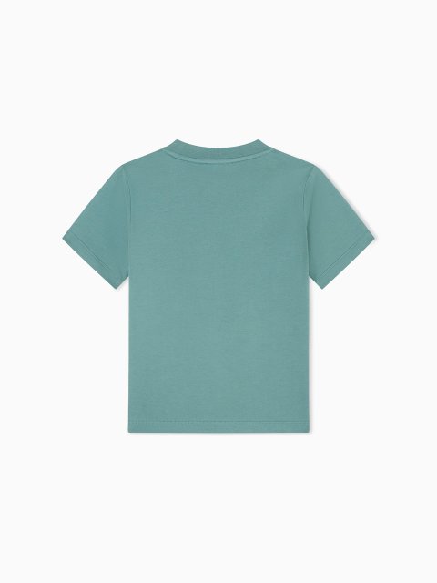 Ізумрудна футболка EMPORIO ARMANI KIDS з бавовни: фото 2 - Invogue