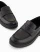Чёрная лоферы EMPORIO ARMANI KIDS из кожи: фото 5 - Invogue
