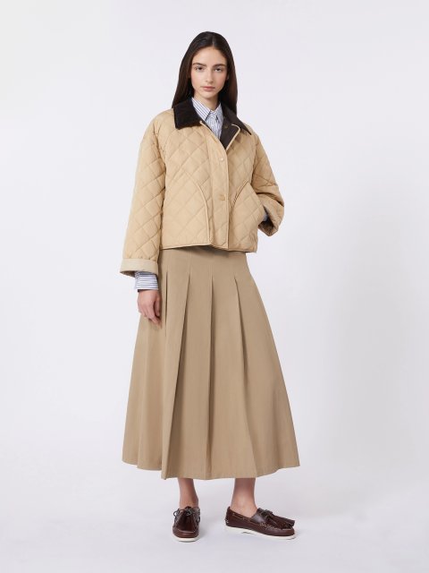 Светло-коричневая юбка WEEKEND MAX MARA габардиновая: фото 1 - Invogue