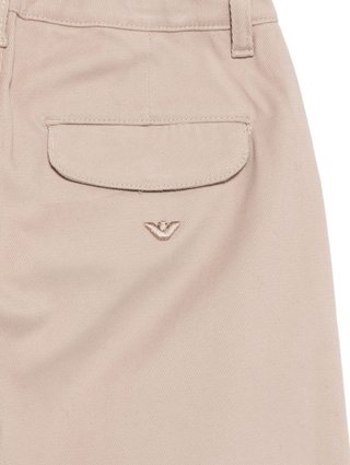 Бежевые брюки Emporio Armani из хлопка и эластана: фото 2 - Invogue