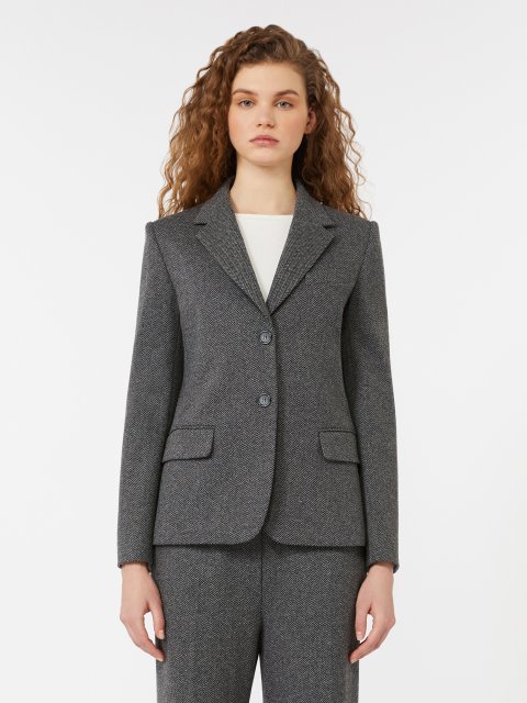 Сірий жакет WEEKEND MAX MARA з суміші бавовни та вовни: фото 2 - Invogue