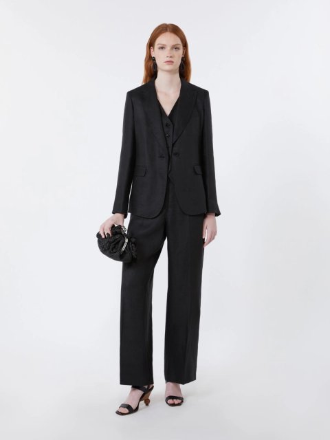 Чорний жакет Weekend Max Mara з льону: фото 1 - Invogue