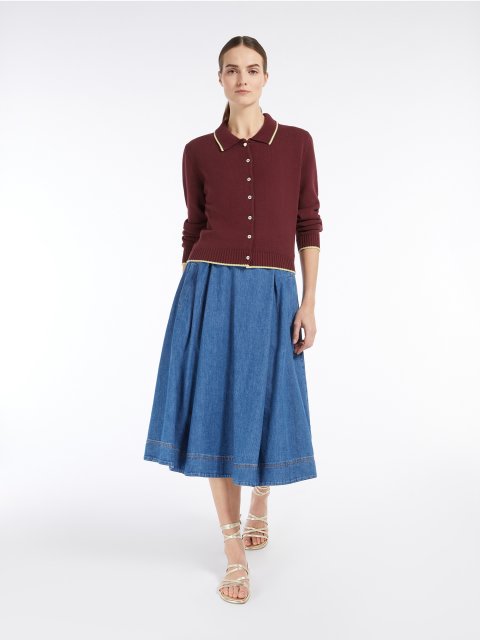 Бордовий кардиган Weekend Max Mara з бавовняної пряжі: фото 2 - Invogue
