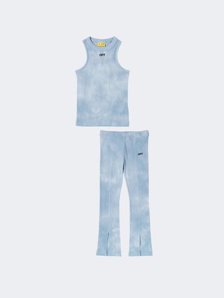 Синий костюм Off-White с принтом из хлопка и эластана: фото - Invogue