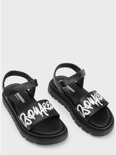 Босоніжки шкіряні в стилі Casual DSQUARED2: фото 1 - Invogue