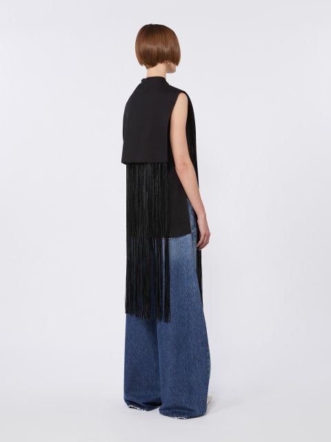 Черный топ SPORTMAX без рукавов: фото 3 - Invogue