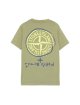 Оливкова футболка Stone Island з бавовни з логотипом: фото 1 - Invogue
