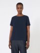 Темно-синя футболка MAX MARA з атласу: фото 2 - Invogue