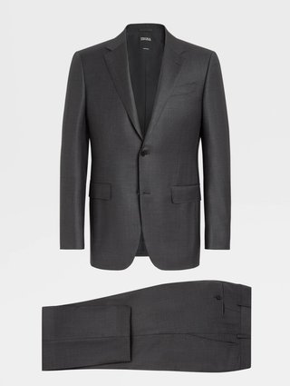 Серый костюм Zegna из оригинальной шерсти Trofeo™: фото - Invogue