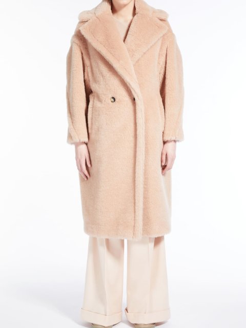 Бежевое пальто Teddy oversize Max Mara из бленда альпаки и шелка: фото 1 - Invogue