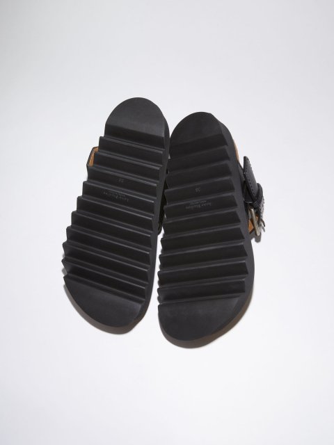 Чорні шльопанці Acne Studios зі шкіри: фото 2 - Invogue