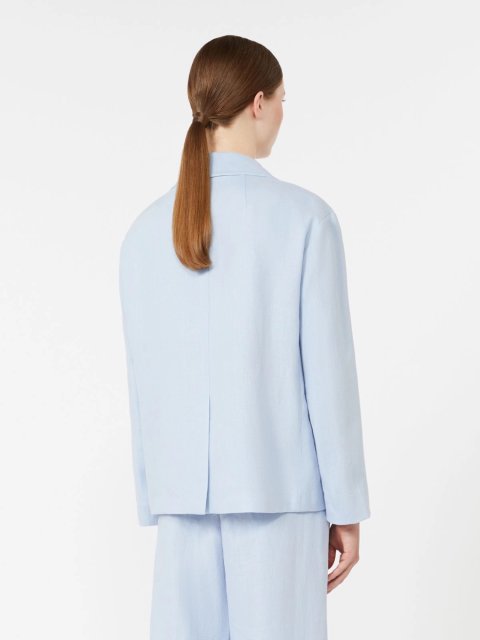 Блакитний жакет Max Mara з лляної тканини: фото 3 - Invogue