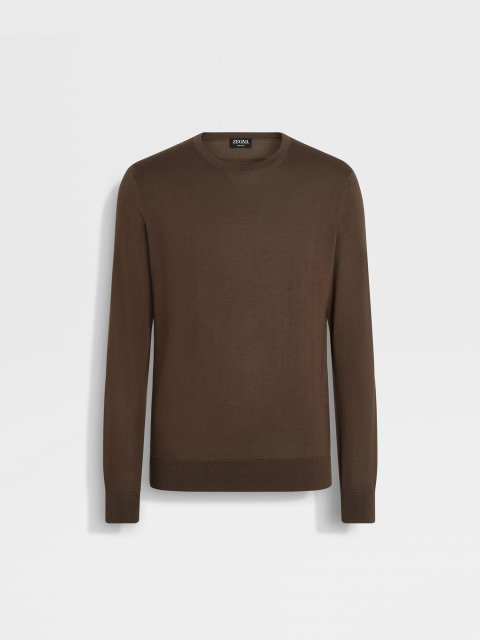 Коричневий светр ZEGNA з кашеміру та шовку: фото - Invogue