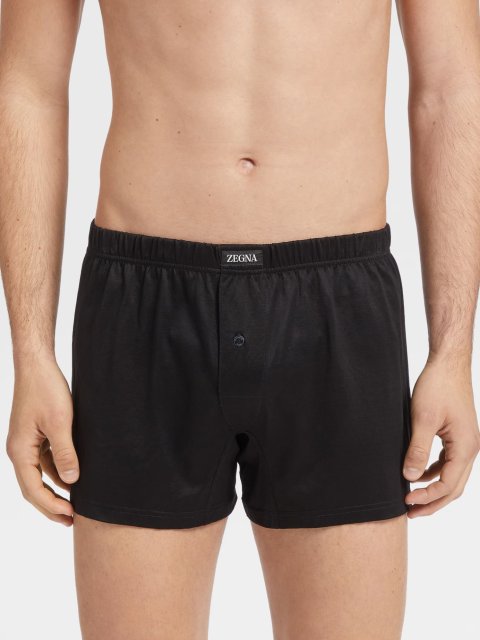 Черные боксеры Zegna из хлопкового трикотажа: фото 1 - Invogue