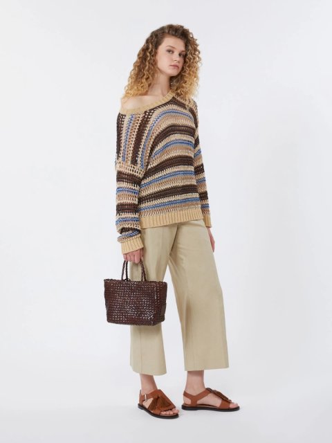 Коричневий светр Weekend Max Mara з льону та бавовни: фото 1 - Invogue