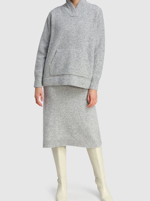 Серая юбка MAX MARA: фото 1 - Invogue