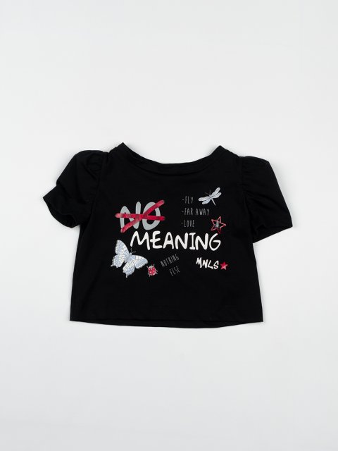 Чорна футболка MONNALISA : фото - Invogue