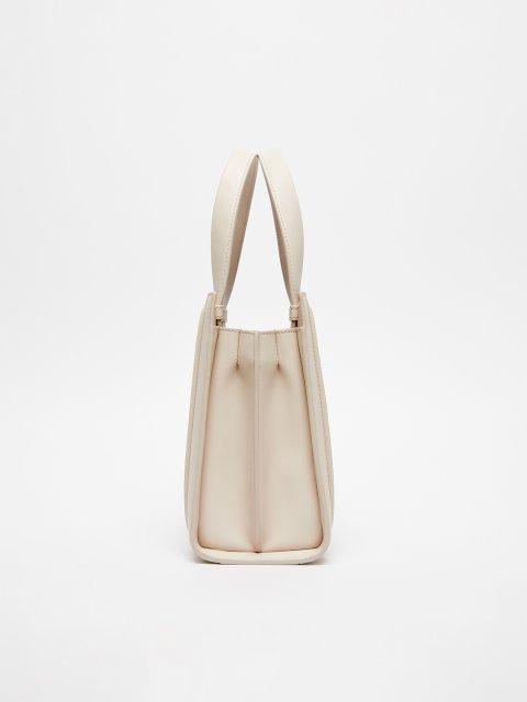 Кремовая сумка Max Mara кожаная: фото 3 - Invogue