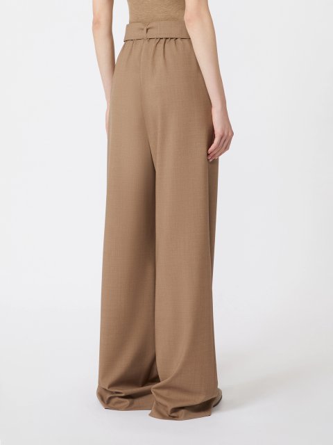 Светло-коричневые брюки MAX MARA из эластичной шерсти: фото 3 - Invogue