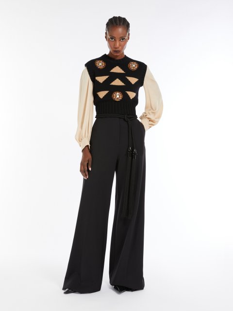 Черные брюки Max Mara широкие: фото 1 - Invogue