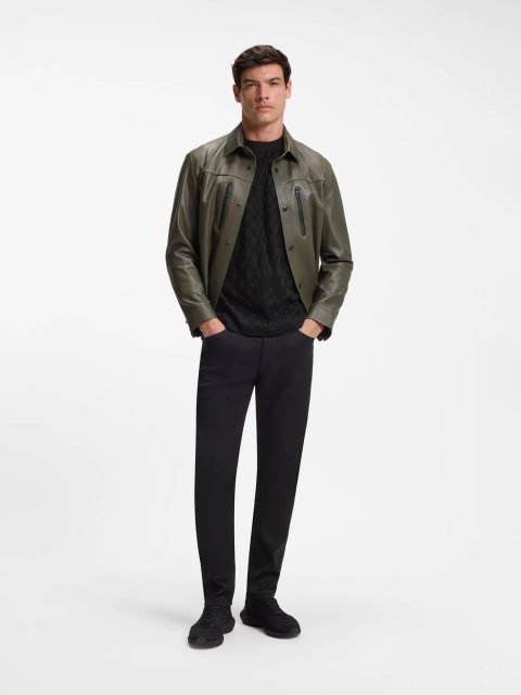 Черная футболка BOSS из жаккардового хлопка: фото 1 - Invogue